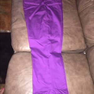 Cuffed purple capris; worn twice